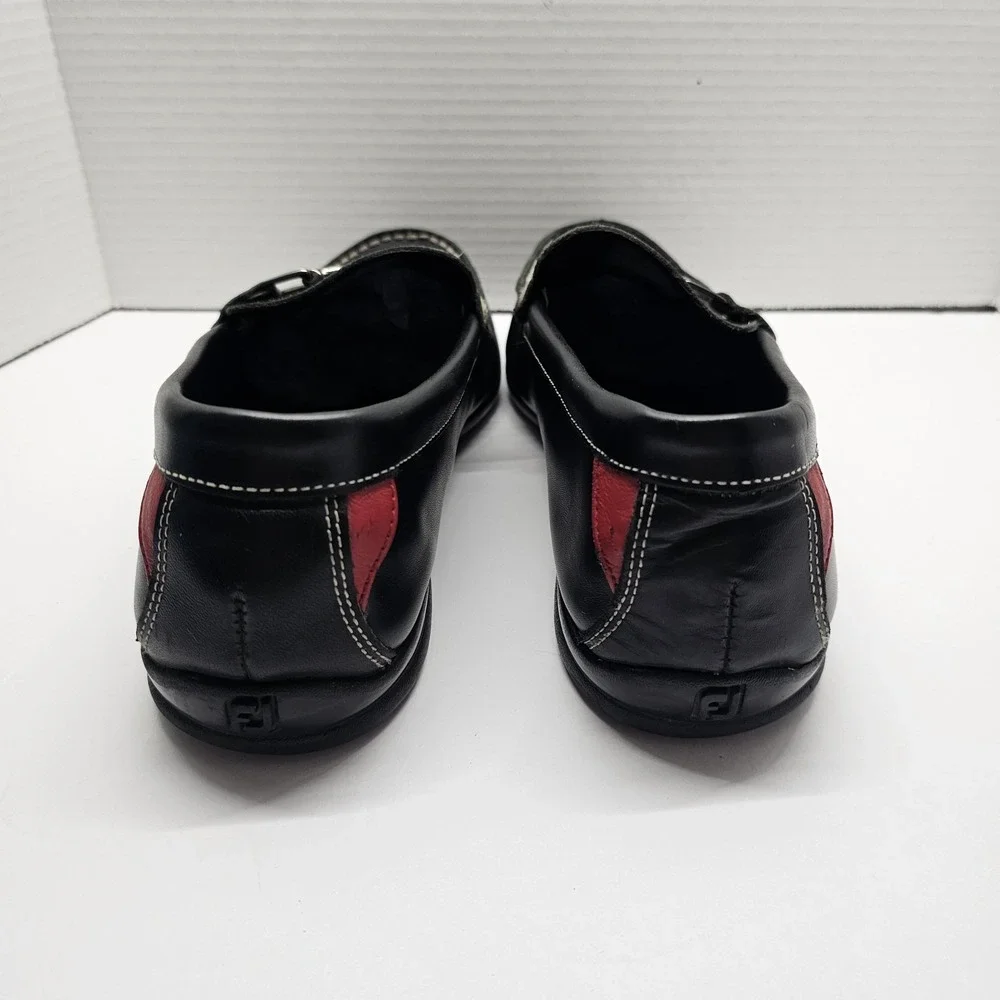 FootJoy Men's 10 M Black Club Casual Leather Bit Loafers Slip On Driving Shoes
